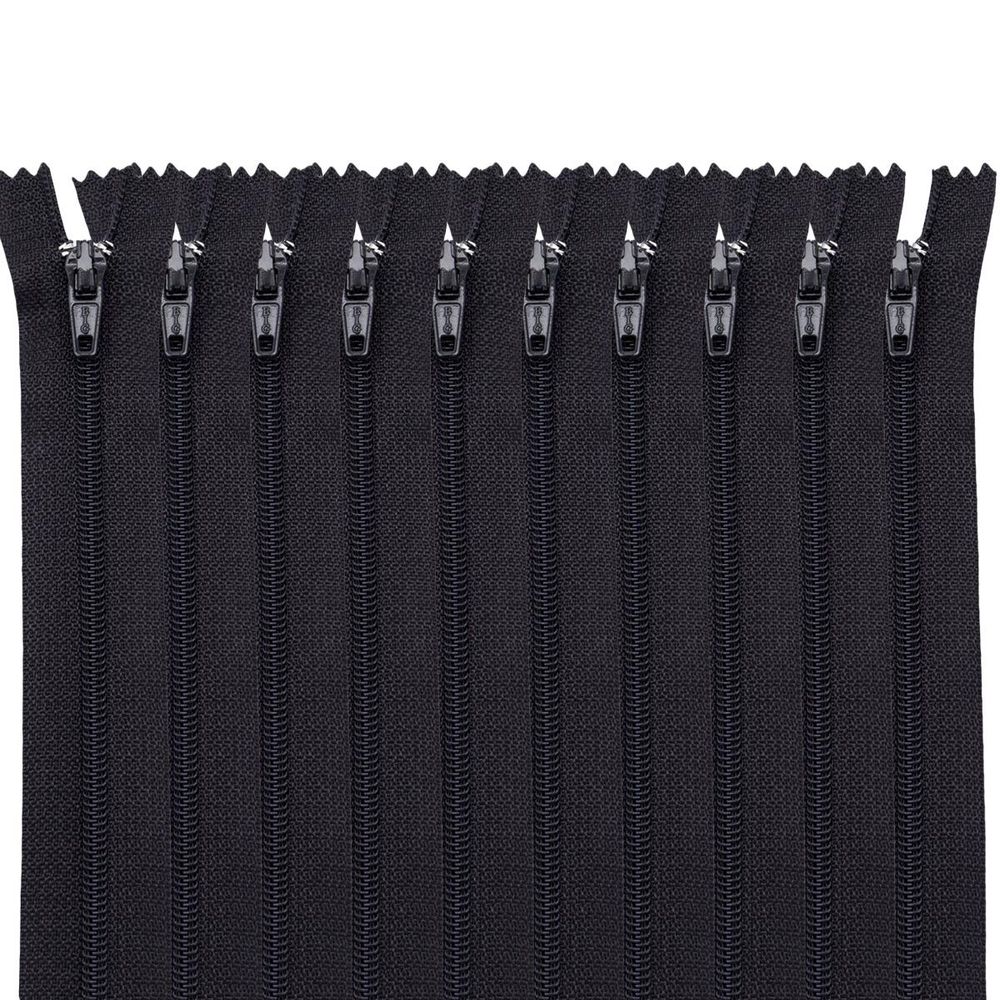 Молния спираль (витая) Т3 (3 мм) 1 зам., н/раз., 20 см, графитовый, нейлон, 10 шт