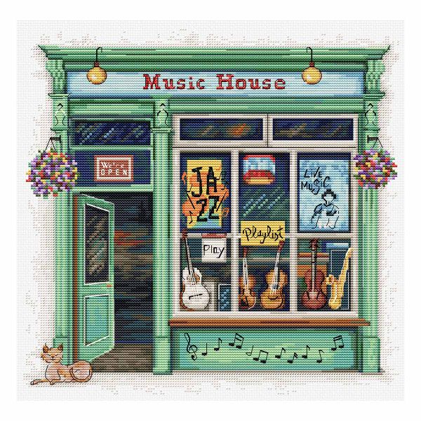 Набор для вышивания нитками Luca-S B1440, Дом музыки 25х24см