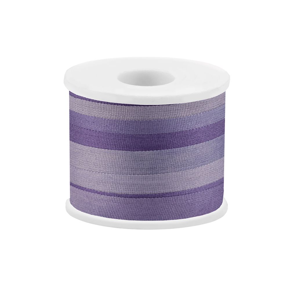 Лента (тесьма) шелковая 7.0 мм / 45.5±0.5 метров, M030 сиреневый/т.сиреневый, Gamma SRM-7
