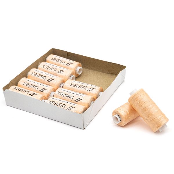 Нитки швейные бытовые Bestex 40/2, 365 м (400 ярд) / 10 кат., 026 абрикосовый щербет