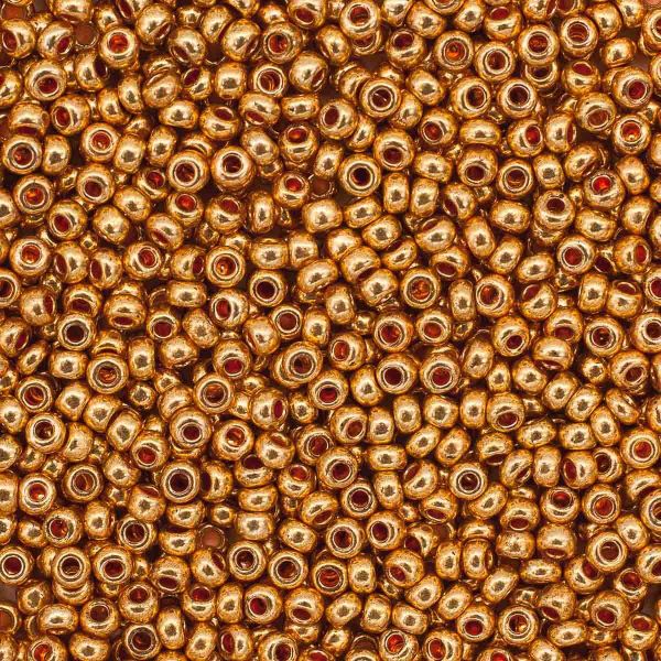 Бисер Preciosa, цвет латунь 10/0 (2.3 мм), круг.отв, 20гр, уп.5 шт