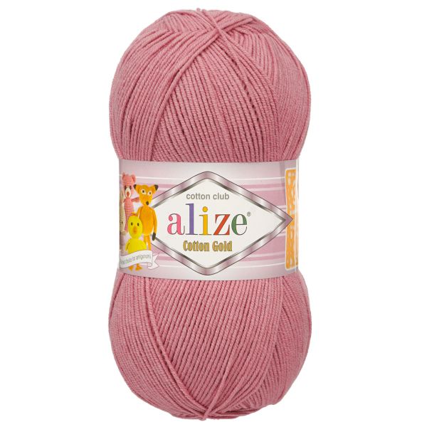 Пряжа Alize (Ализе) Cotton Gold / уп.5 мот. по 100 г, 330м, 676 роза ностальгия