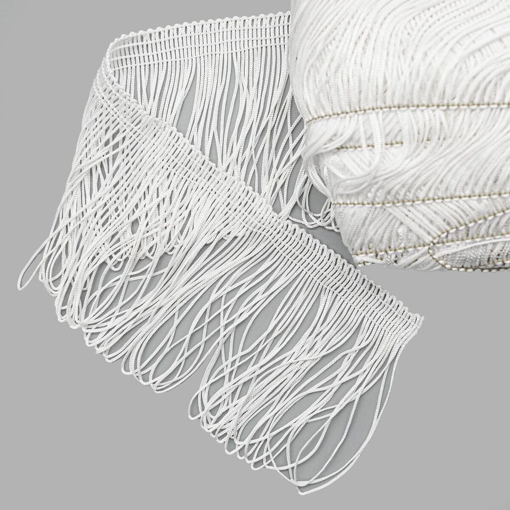 Бахрома отделочная 90.0 мм / 25 метров, 001 белый