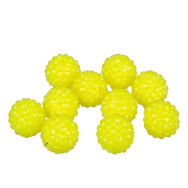 Бусины пластик ⌀18 мм, 10 шт, №14 ярко-желтый, Zlatka BWR-18