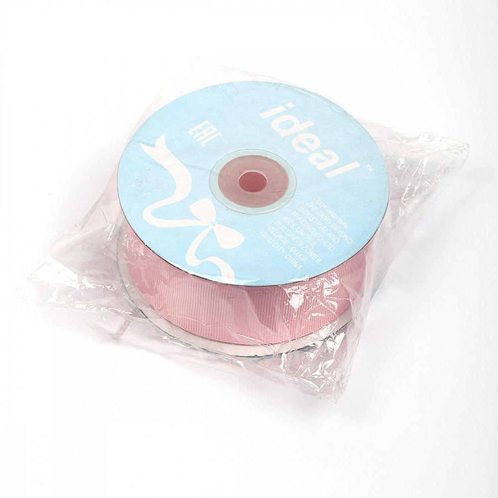 Лента репсовая (в рубчик) 38.0 мм, F133 св.розовый, уп. 27,4м