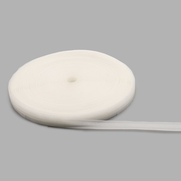 Лента (тесьма) шторная для римских штор (1 ряд петель) 22 мм / 100 метров, прозрачный ТУ, C13M