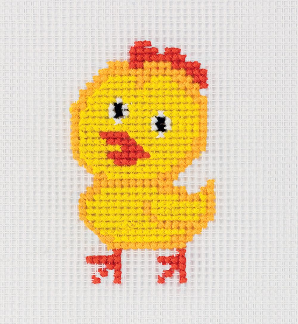 Набор для вышивания нитками Klart, Детские истории. Цыплёнок, 8х12 см