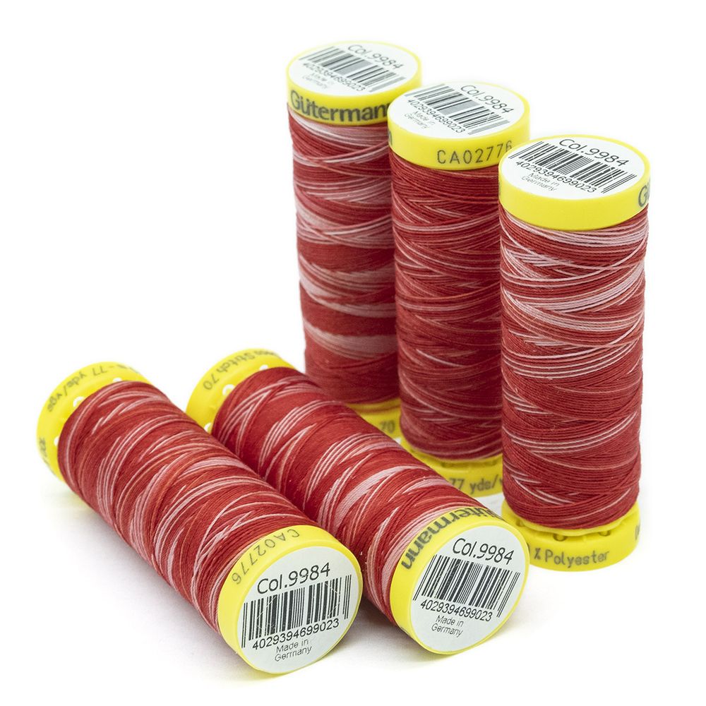 Нитки отделочные Gutermann Deco Stitch 70, multicolor, 70м, 9984, 5 катушек