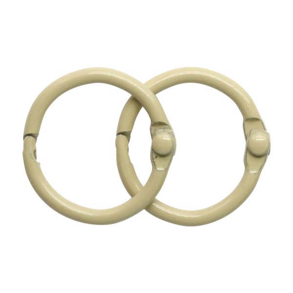 Кольца для альбомов разъемные металл 20 мм, 10 шт, молочный, 5AS-102