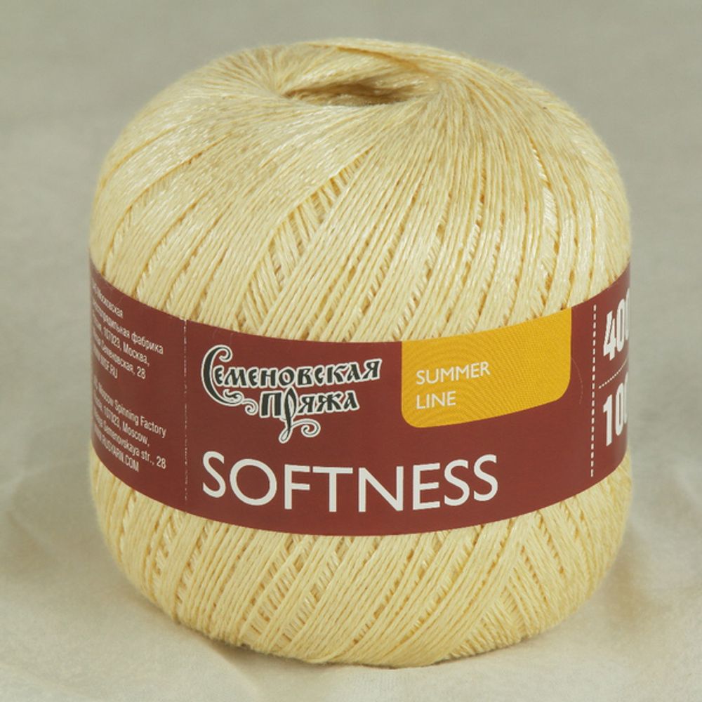 Пряжа Семеновская Softness Нежность / уп.5 мот. по 100г, 400м, 30772 шамп