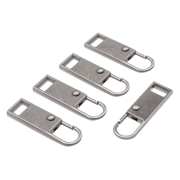 Пуллер-карабин для молнии 38х11 мм, металл (черный никель), 5 шт