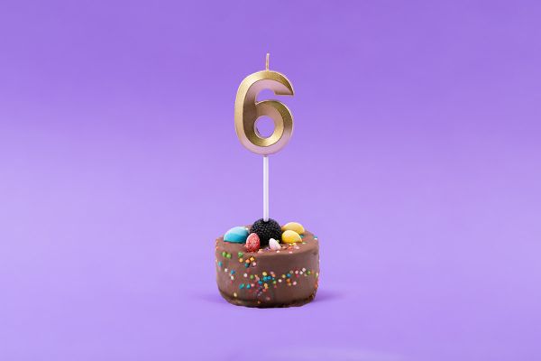 Свеча для торта Цифра 6, 12 шт, Boomzee BCD-11