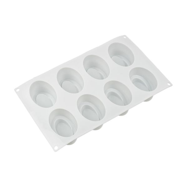 Форма силиконовая для пирожных 30х17.5х4.5 см, эллипс -8 ячеек, S-Chief SPC-0311