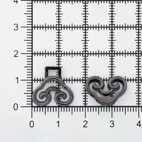 Крючки пришивные декоративные 24х15 мм, олово (чер.никель)), 6 шт