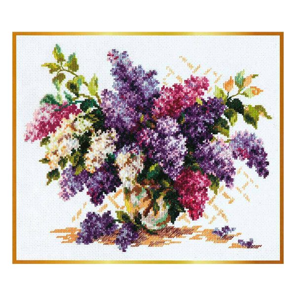 Набор для вышивания нитками Чудесная игла, Сирень, 28х23 см