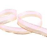 Лента капроновая (органза) 15.0 мм / 25 метров, 029 яр. розовый/золото, Blitz ORT-15