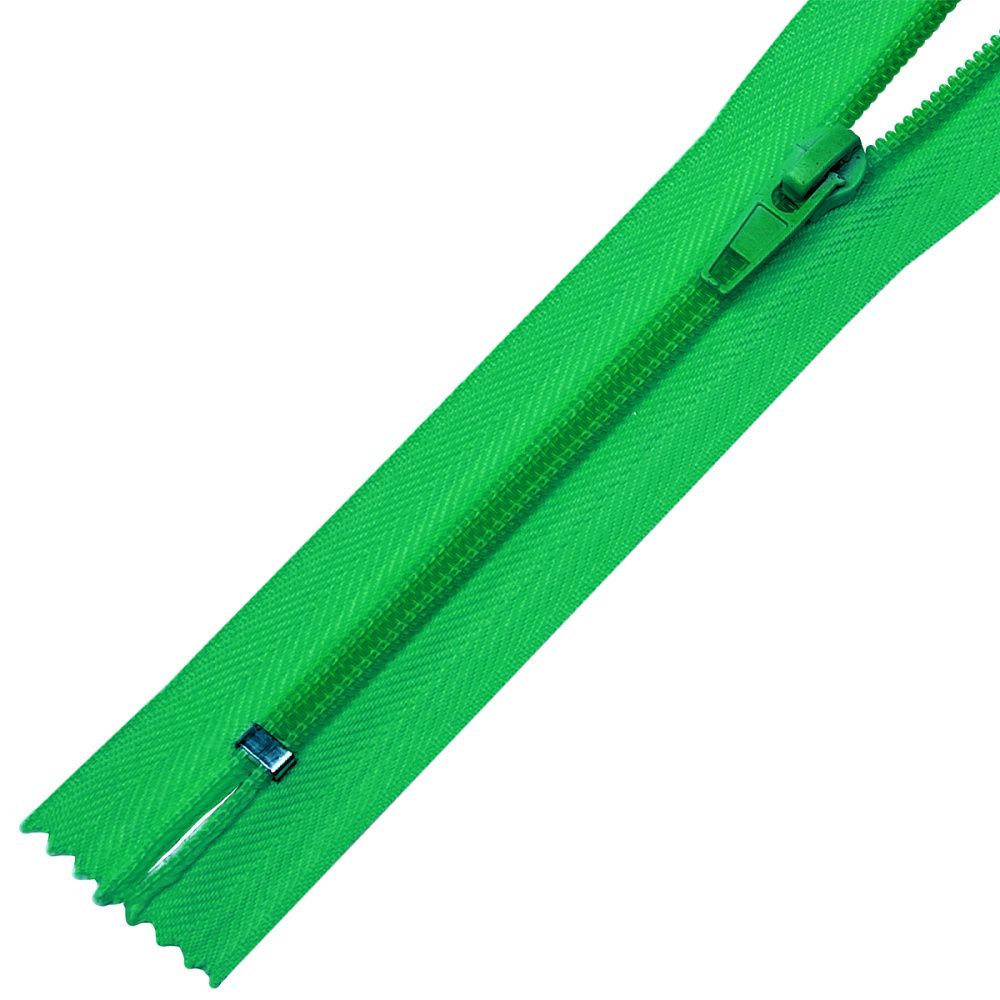 Молния спираль (витая) Т5 (5 мм) 1 зам., н/раз., 18 см, цв.F243 зеленый уп.50шт