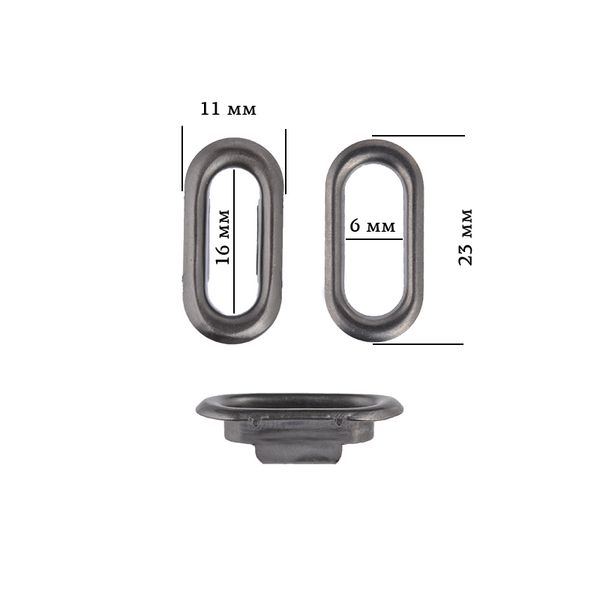 Люверсы для бейсболок арт.-6162019-4 разм 6х16мм цв.черный никель уп.50 шт