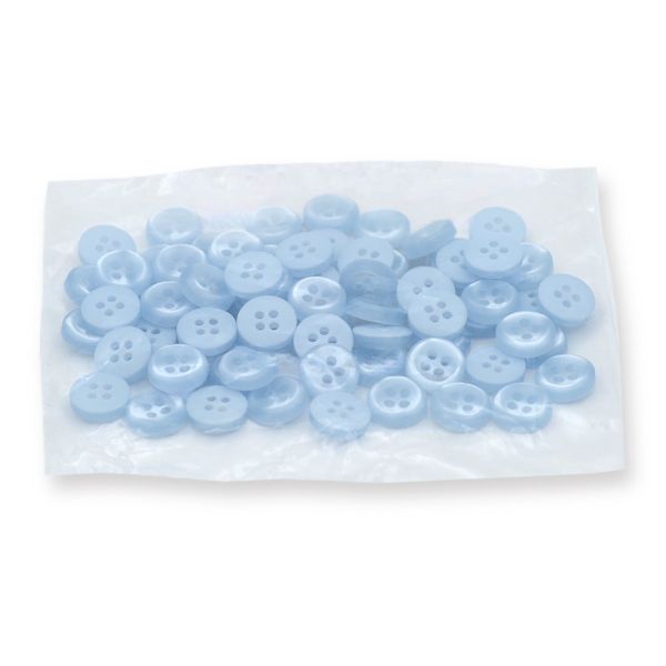 Пуговицы 4 прокола 17L (10,5мм), пластик (col.05 голубой), 72 шт, CN 2801