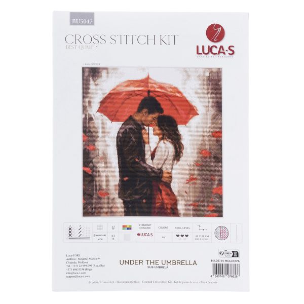 Набор для вышивания нитками Luca-S, Под зонтиком, 27х29см
