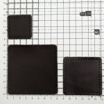 Набор заплаток пришивных из кожи, квадрат 4см, 6см и 8см, с перфорацией, 3 шт, 100% кожа (03 темно-коричневый), 9402