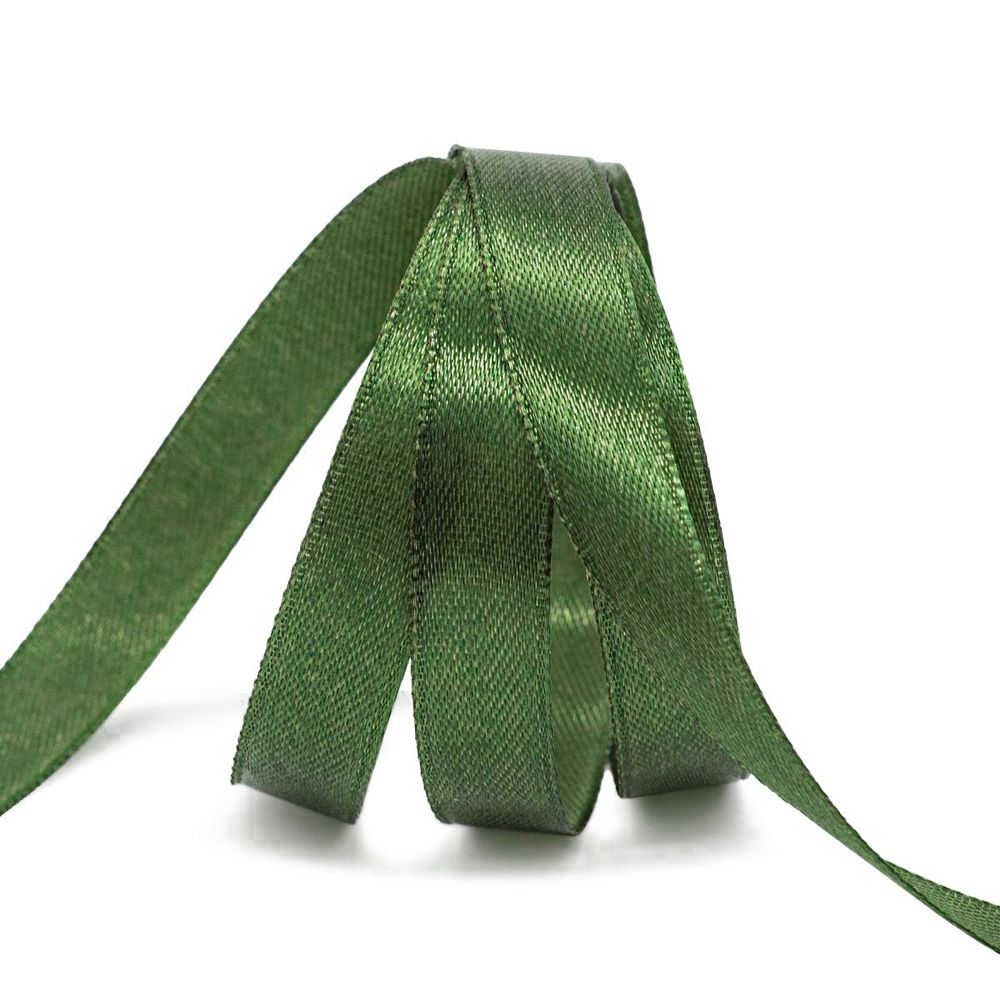 Лента атласная 1-сторонняя 12.0 мм / 22.86±1 метров, 105 т.оливковый, Globus