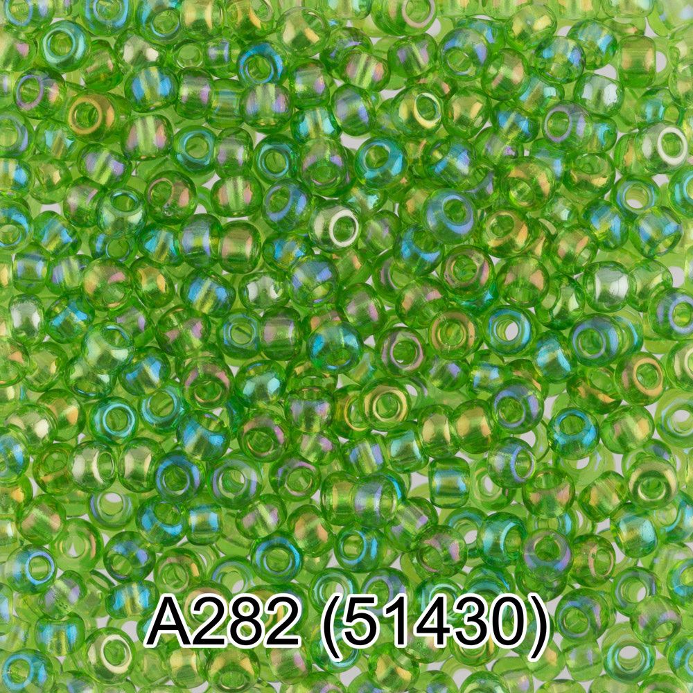 Бисер Gamma 10/0 (2.3 мм), 150 г (10х5 г), A282 салатовый, 51430, круглый 1