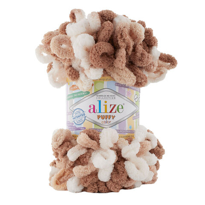 Пряжа Alize (Ализе) Puffy Color / уп.5 мот. по 100 г, 9 м, 6398