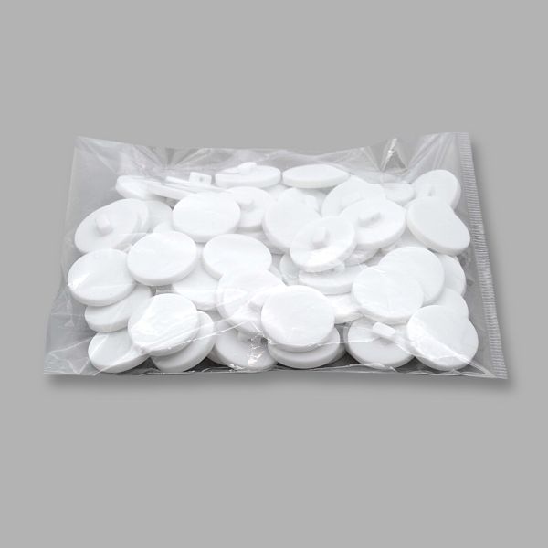 Пуговицы на ножке 36L (23мм), пластик (White (белый матовый)), 72 шт, CN K-33