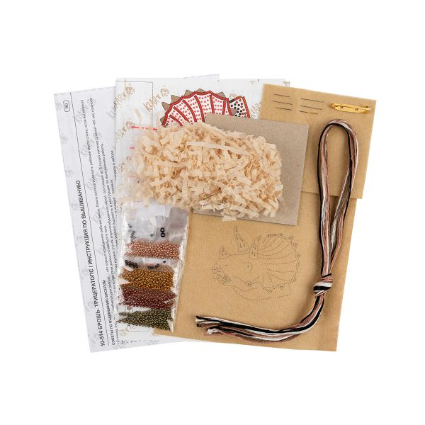 Набор для вышивания бисером Klart, Брошь. Трицератопс, 6х7 см