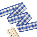 Лента Шотландка с люрексом 30 / 25м (синий/белый), С3301Г17