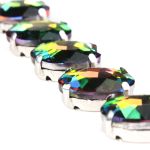 Хрустальные стразы в цапах овальной формы, радужный 10х14 мм, 5 шт., ОЦ003НН1014