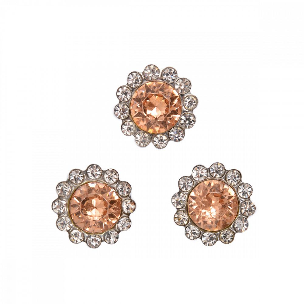 Стразы пришивные в цапах стекло арт.MS.09.S цв.шампанское 11,8 мм, уп. 100 шт