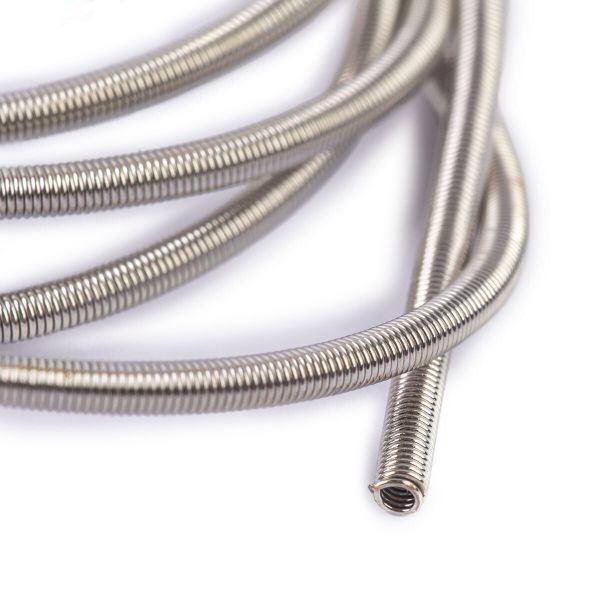 Канитель сталь ⌀1.5 мм (in ⌀0.9 мм), 5 шт по 0.5 метра, 03 никель, Zlatka FWWZ-15