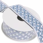 Лента (тесьма) жаккардовая 35.0 мм / 10±0.5 метров, бордюр Плетеный орнамент 35274 V5 джинс