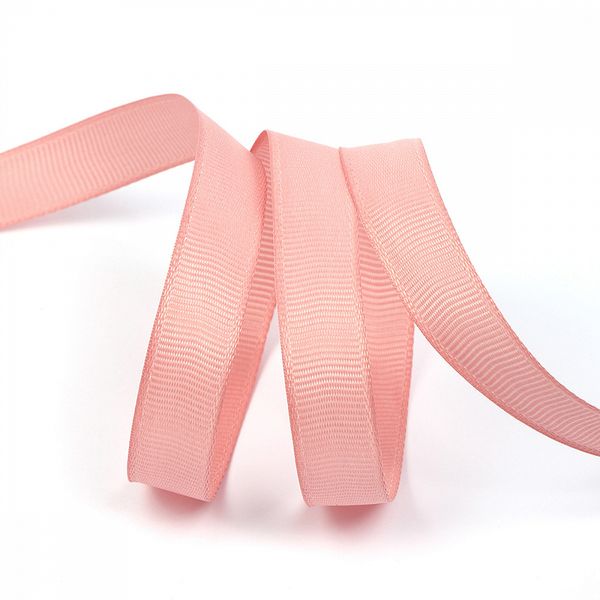 Лента репсовая (в рубчик) 12.0 мм, 161 розовый, уп. 27,4м