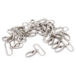 Карабин металл 40 мм (48х52 мм), цв.никель, 20 шт