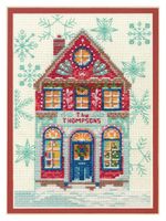 Набор для вышивания нитками Dimensions, Праздничный дом, 12.7х17.7 см