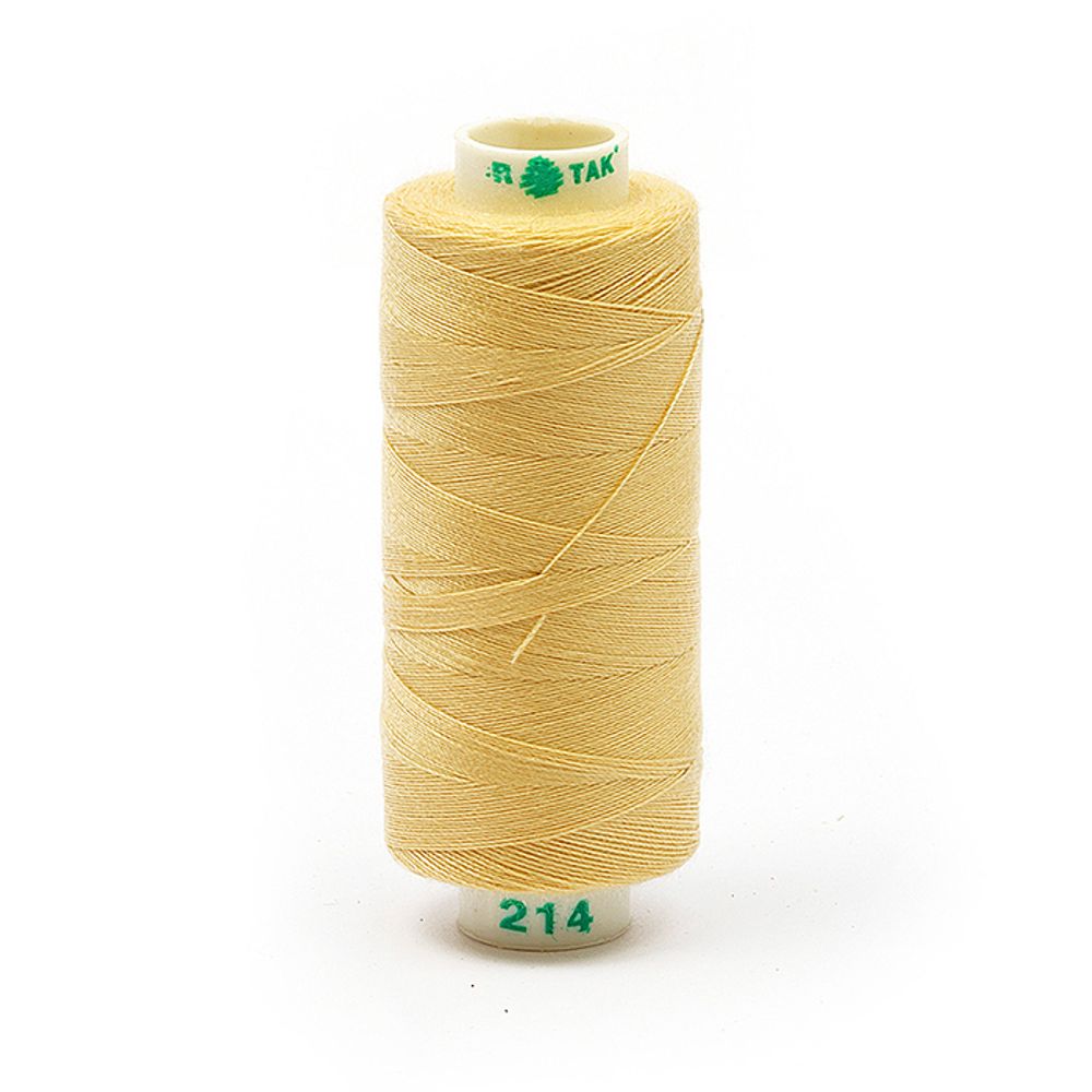 Нитки швейные бытовые Dor Tak 40/2, 366 м / 10 кат., 214 желтый