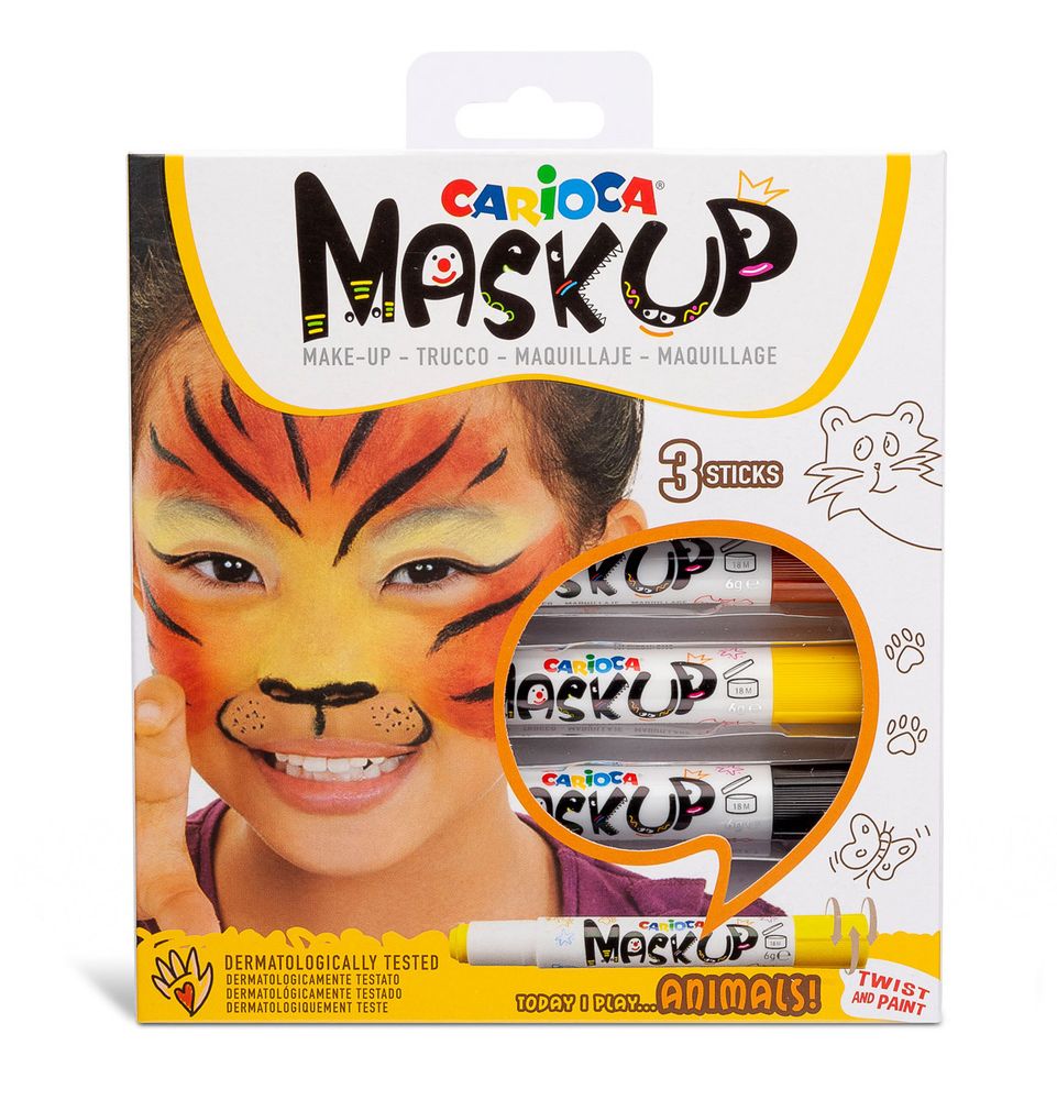 Грим-стик для лица MaskUp 3 цв. 43048 Животные, Carioca