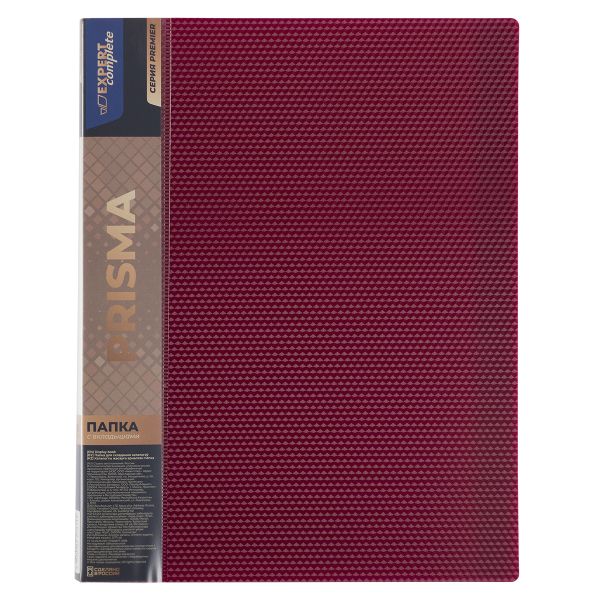 Папка с вкладышами 40 л. A4 700 мкм 20 мм, Prisma, 6 шт, рубиновый EC211700026, Expert Complete