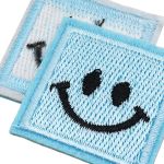 Термоаппликация Кубик с улыбкой 35х35мм (Blue (синий)), 2 шт, LA527