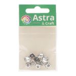 Хрустальные стразы в цапах круглой формы, белый 8 мм, 10 шт. Astra&Craft, РЦ001НН8