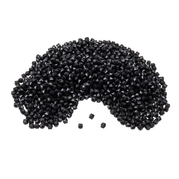 Бусины акрил ⌀10 мм, прозрач. в цвете, граненый куб, 500 г, Astra&Craft (671 серый)