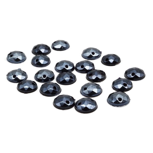Стразы пришивные, акриловые, 8 мм, 20 шт/упак (круглые) Astra&Craft (графит АВ)