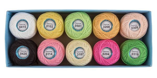 Пряжа нитки Ирис ассорти / уп.10 мот. по 10 г, 82 м, 19, Gamma