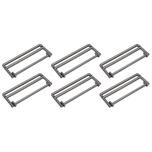 Пряжка прямоугольная 50 мм, металл (Pewter олово (черный никель)), МТ_1872, 6 шт