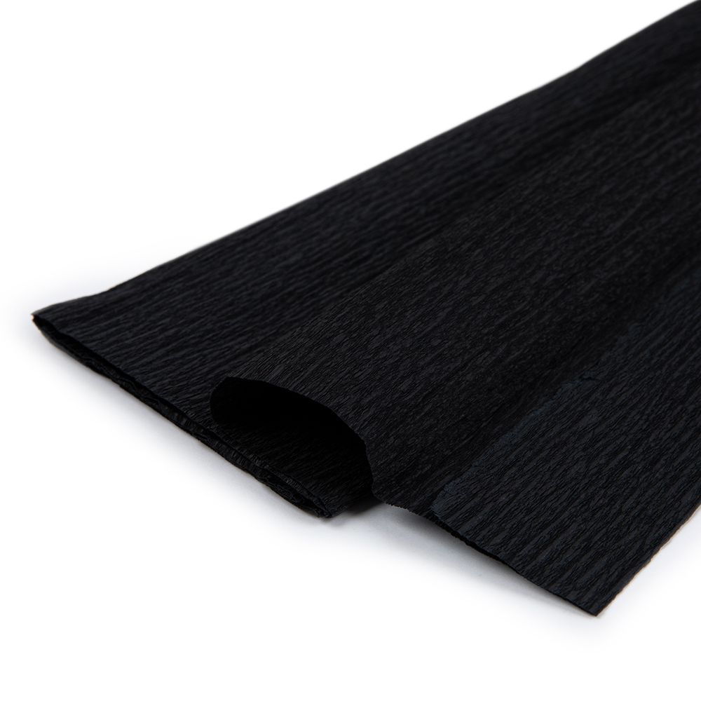 Бумага гофрированная (креповая) 20 г/м², 5 шт по 50 см / 2 метра, 19 черный, Blumentag REP-43