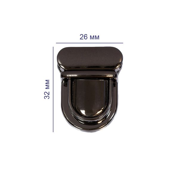 Замок для сумки 32х26 мм, 5 шт, черн.никель, Gamma LBZ-14H