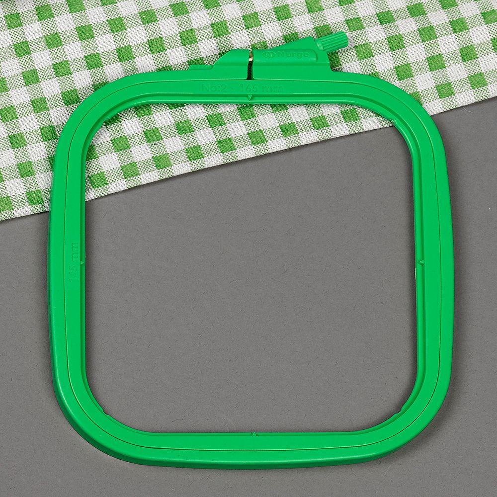 Пяльцы-рамка пластиковые 145х165 мм, Nurge NUR.170-12.5 цв.зеленый
